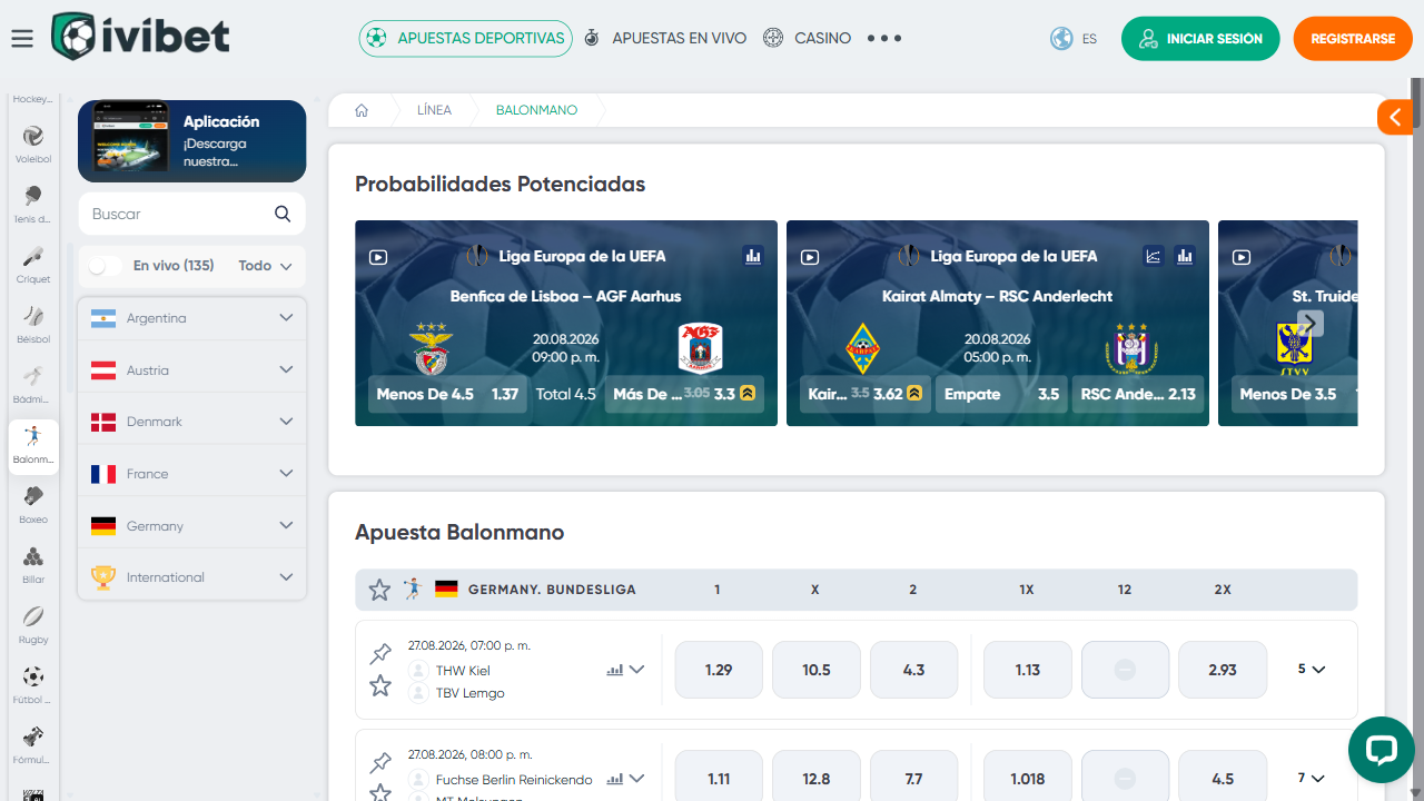 Captura 3 de la web de Ivibet en español