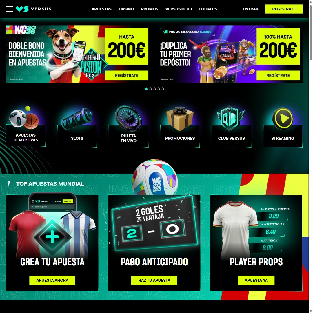 Captura de la web de Versus