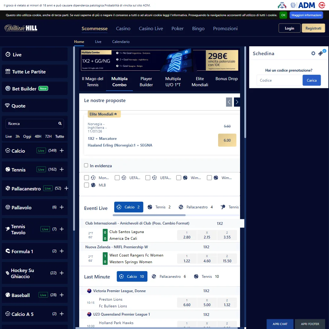 Captura de la web de William Hill